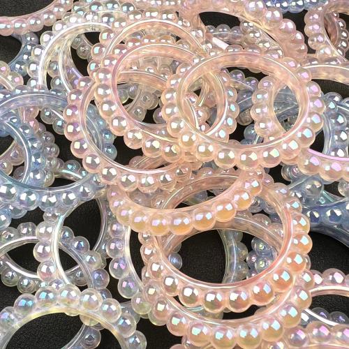 Beschichtung von Acryl-Perlen, Acryl, bunte Farbe plattiert, zufällig gesendet & DIY & verschiedene Stile für Wahl, gemischte Farben, 42mm, ca. 100PCs/Tasche, verkauft von Tasche