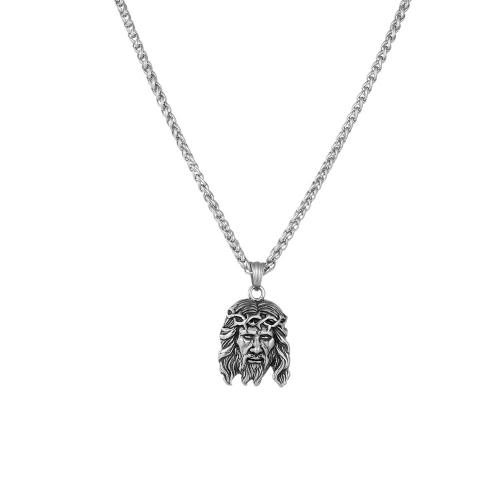 Titanium Steel Jewelry Necklace, polished, Unisex, original color Approx 60 cm 