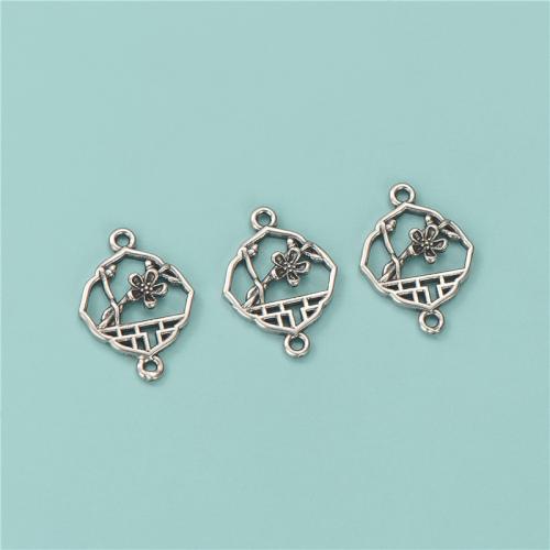 Sterling Silver Charm Connector, 925 Sterling Silver, Flower, vintage & DIY & hollow Approx 1.3mm 