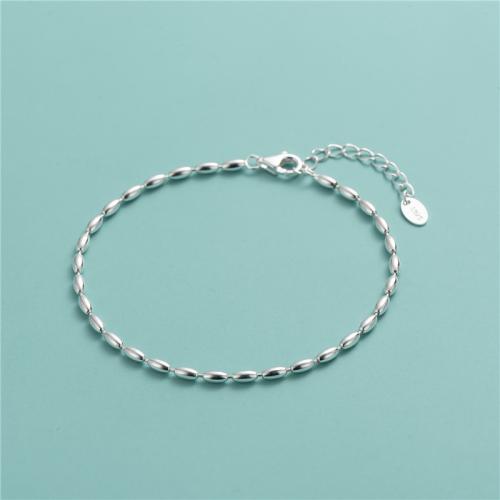 925 Sterling Silver Bracelet, with 1.2inch extender chain, fashion jewelry & for woman, silver color Approx 6.3 Inch 