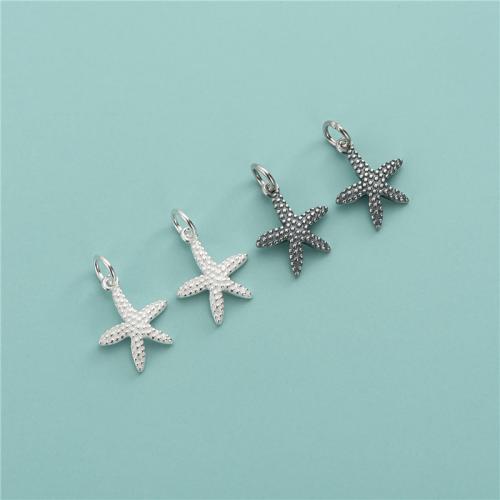 Sterling Silver Star Pendants, 925 Sterling Silver, Starfish, DIY Approx 3.7mm 