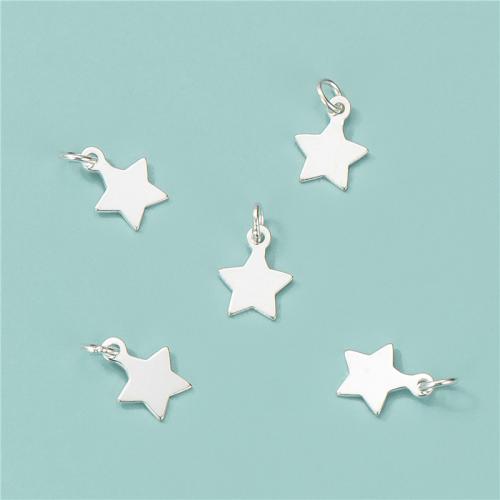 Sterling Silver Star Pendants, 925 Sterling Silver, polished, DIY, silver color Approx 2.2mm 