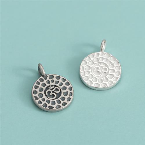 Sterling Silver Pendants, 925 Sterling Silver, Flat Round, DIY Approx 1.8mm 