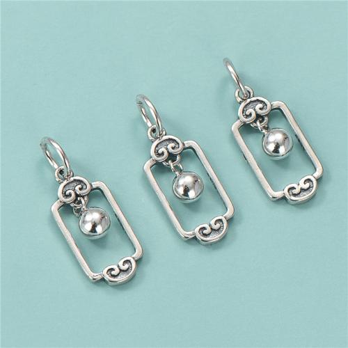Sterling Silver Pendants, 925 Sterling Silver, Geometrical Pattern, Antique finish, vintage & DIY & hollow Approx 3.9mm 