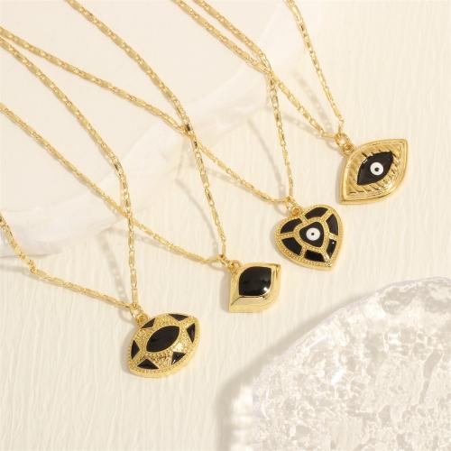 Brass Jewelry Necklace, gold color plated, fashion jewelry & for woman & enamel cm 