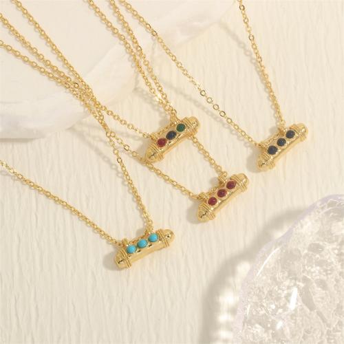 Kristall Halskette, Messing, mit Kristall, mit Verlängerungskettchen von 5CM, KapselHülse, goldfarben plattiert, Modeschmuck & für Frau, keine, 9x19mm, Länge:40 cm, verkauft von PC