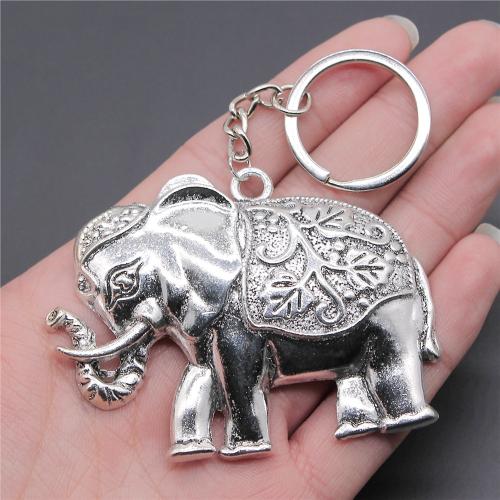 Zinc Alloy Key Chain Jewelry, with Iron, Elephant, plated, fashion jewelry 