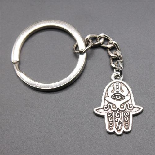 Zinc Alloy Key Chain Jewelry, with Iron, Hand, plated, fashion jewelry, silver color 