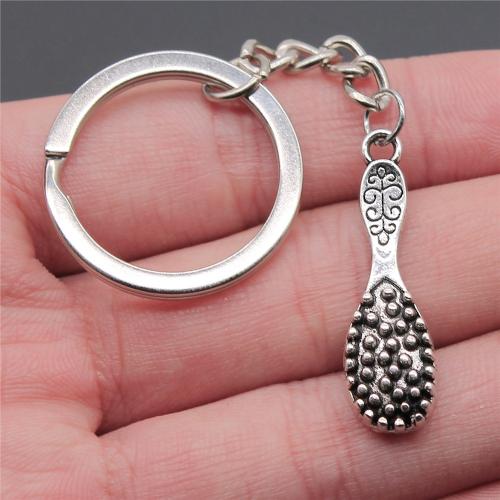 Zinc Alloy Key Chain Jewelry, with Iron, Comb, plated, fashion jewelry, silver color 