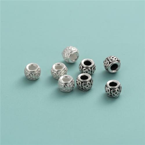 Sterling Silver Spacer Beads, 925 Sterling Silver, DIY & with flower pattern Approx 2.7mm 