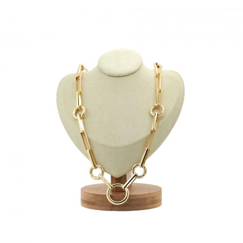 Brass Chain Necklace, plated, fashion jewelry & for woman Approx 48 cm 