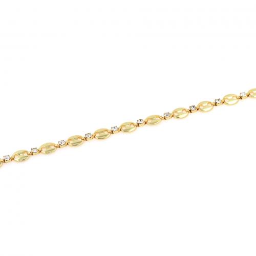 Handmade Brass Chain, 18K gold plated, fashion jewelry & DIY & micro pave cubic zirconia, 9mm 