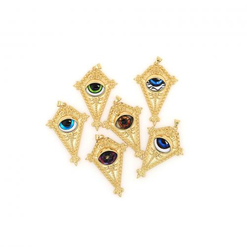 Enamel Brass Pendants, 18K gold plated, fashion jewelry & DIY 