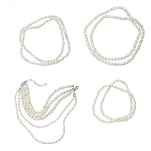 collier en alliage zinc et à résine, avec alliage de zinc, 4 pièces & bijoux de mode & pour femme, plus de couleurs à choisir, Vendu par fixé