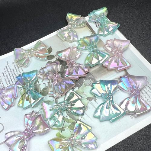 Perles acryliques plaquée, Acrylique, Noeud papillon, Placage coloré, DIY & lumineux, plus de couleurs à choisir Environ Vendu par sac