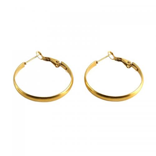 Stainless Steel Hoop Earring, 304 Stainless Steel, 18K gold plated, fashion jewelry & for woman, 30mm 