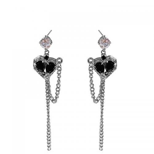 Zinc Alloy Rhinestone Drop Earring, plated & for woman & enamel & with rhinestone, earring length 10-72mm 