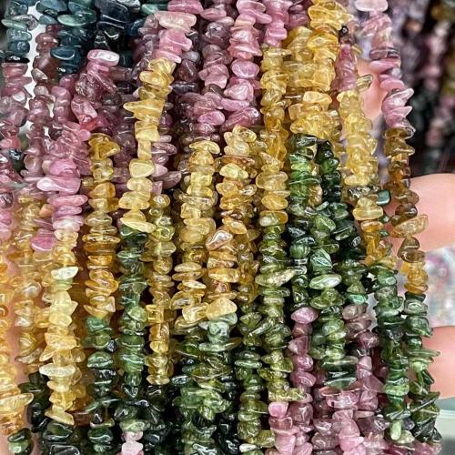 Natürlicher Turmalin Perlen, Klumpen, DIY, gemischte Farben, 4x6mm, Länge:ca. 38 cm, verkauft von Strang