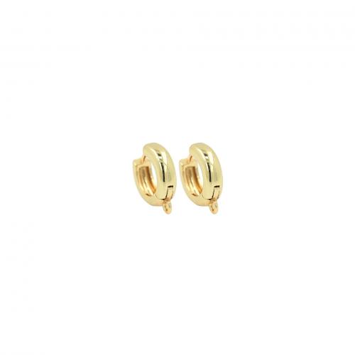 Composant anneau en laiton pour boucle d'oreille, beignet, Plaqué or 18K, bijoux de mode & DIY Vendu par paire