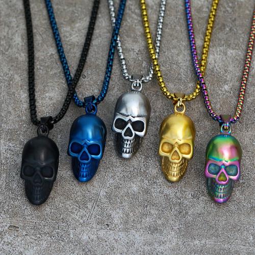Titanium Steel Jewelry Necklace, Skull, fashion jewelry & for man Approx 60 cm 