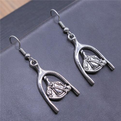 Zinc Alloy Drop Earring, with Iron, plated, fashion jewelry, silver color 