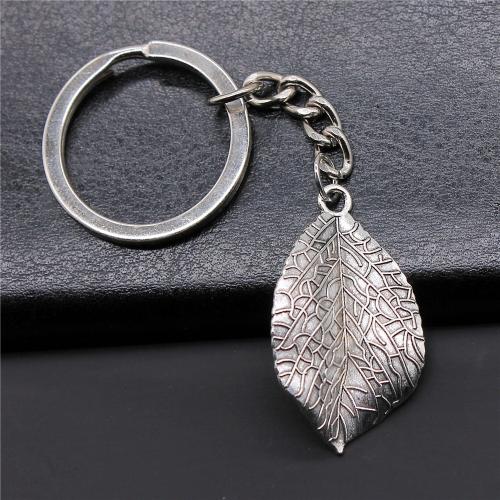 bijoux de porte-clés en Alliage de zinc, avec fer, feuille, Placage, bijoux de mode, plus de couleurs à choisir Vendu par PC
