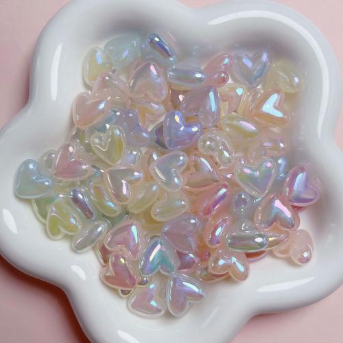 Beschichtung von Acryl-Perlen, Acryl, Herz, UV plattiert, DIY & glänzend, keine, ca. 10PCs/Tasche, verkauft von Tasche