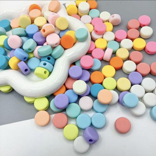 Frosted Acrylic Beads, Flat Round, stoving varnish, DIY 16.26mm, Approx 