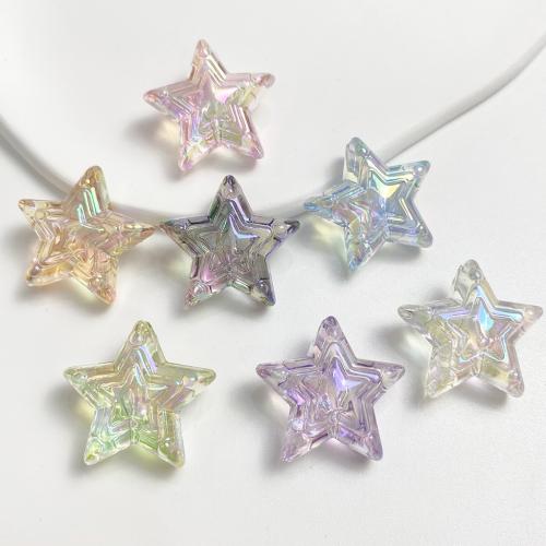 Perles acryliques plaquée, Acrylique, étoile, Placage UV, DIY & transparent, plus de couleurs à choisir, 25mm, Environ Vendu par sac