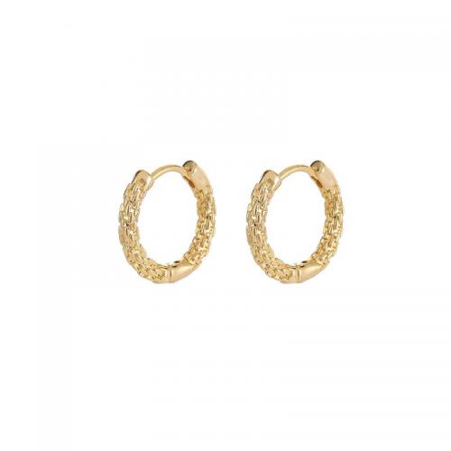 Brass Huggie Hoop Earring, plated & for woman & with rhinestone, earring length 15-30mm 