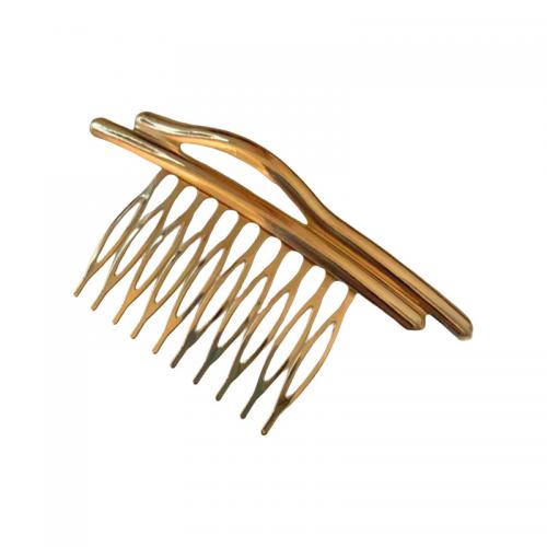 Zinc Alloy Decorative Hair Comb, with Plastic Pearl, plated & for woman 