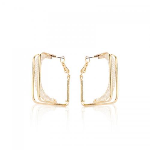 Boucle d'oreille de goutte en fer, plaqué de couleur d'or KC, bijoux de mode & styles différents pour le choix & pour femme, Vendu par paire