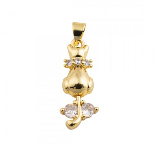 Cubic Zirconia Micro Pave Brass Pendant, Flower, fashion jewelry & micro pave cubic zirconia & for woman, golden 