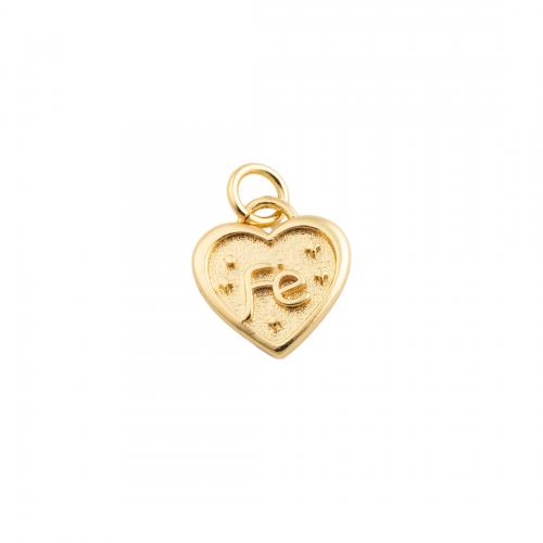 Brass Heart Pendants, fashion jewelry & for woman, golden 