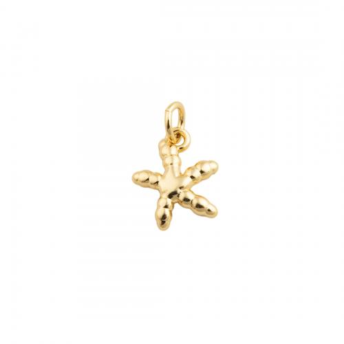 Brass Jewelry Pendants, Starfish, fashion jewelry & for woman, golden 