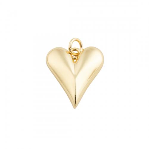 Colgantes de corazón de latón, metal, Joyería & para mujer, dorado, 18x15.5mm, Vendido por UD