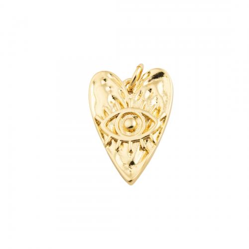 Brass Heart Pendants, fashion jewelry & Unisex, golden 