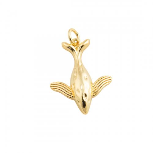 Animal Brass Pendants, Fish, fashion jewelry & Unisex, golden 