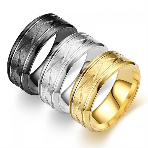 Titanium Steel Finger Ring, fashion jewelry & Unisex width 8mm,thickness 2mm 