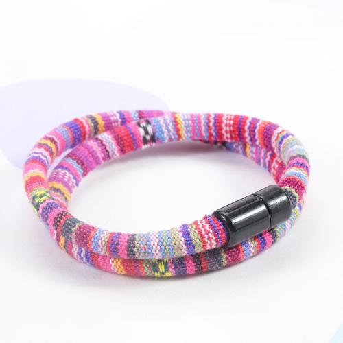 Fashion Jewelry Bracelet, Cotton Fabric, handmade, Double Layer & Unisex & adjustable Approx 41 cm 