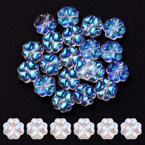Glass Beads, Flower, AB color plated, DIY 