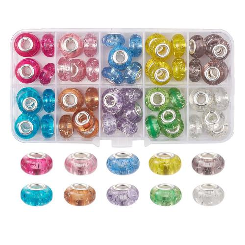 DIY Jewelry Finding Kit, Resin, with Plastic Box, Round, mixed colors 