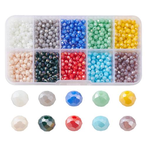 DIY Jewelry Finding Kit, Glass, with Plastic Box, Rectangle, mixed colors 
