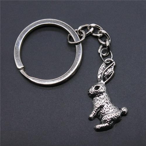 Zinc Alloy Key Chain Jewelry, with Iron, Rabbit, plated, fashion jewelry 