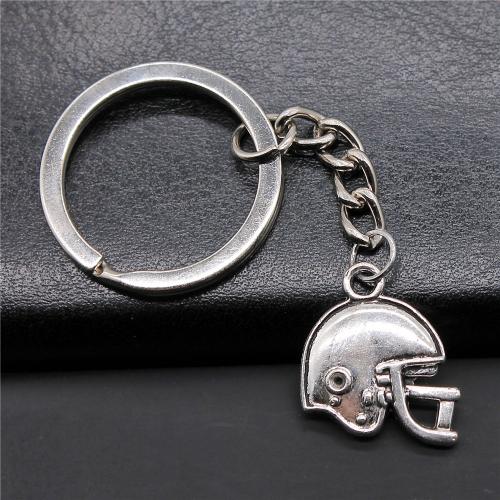 Zinc Alloy Key Chain Jewelry, with Iron, Helmet, plated, fashion jewelry, silver color 