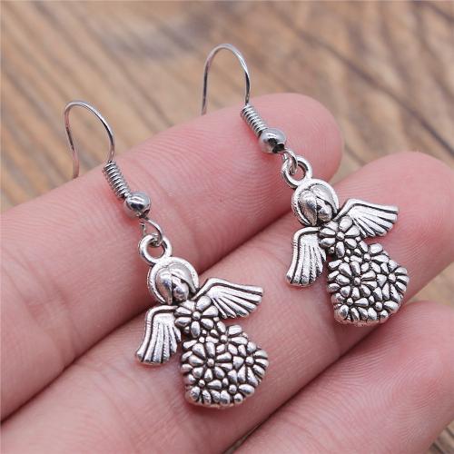 Zinc Alloy Drop Earring, Angel, plated, fashion jewelry, silver color 
