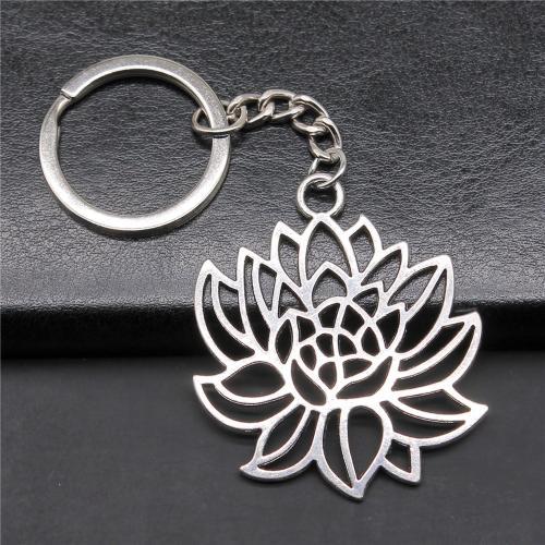 Zinc Alloy Key Chain Jewelry, Flower, plated, fashion jewelry, silver color 