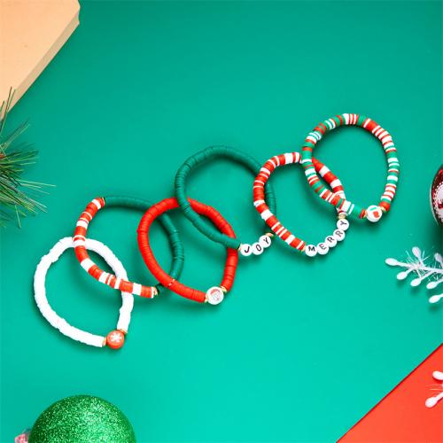 Polymer Clay Bracelets, handmade, Christmas Design & fashion jewelry & for woman Approx 7.08 Inch 
