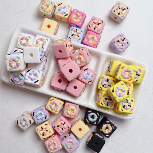 Acrylic Jewelry Beads, Square, hand drawing, DIY 16mm Approx 4.2mm, Approx 