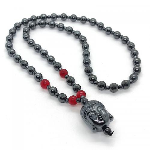 Schmuck Perlen Halskette, Hämatit, poliert, unisex, schwarz, Länge:50 cm, verkauft von PC